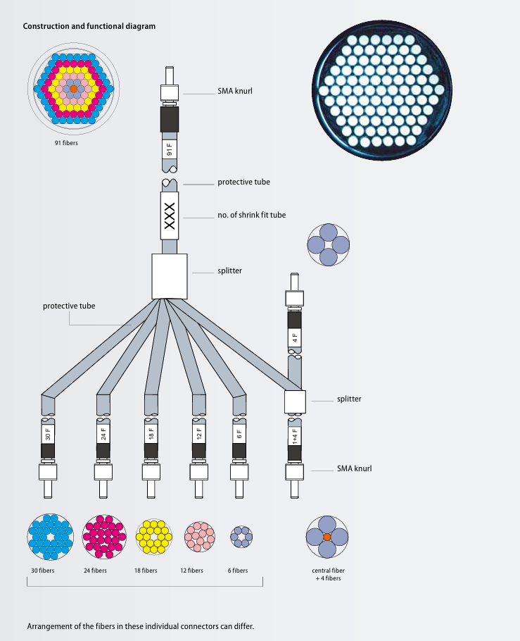 光纤束结构与功能示意图